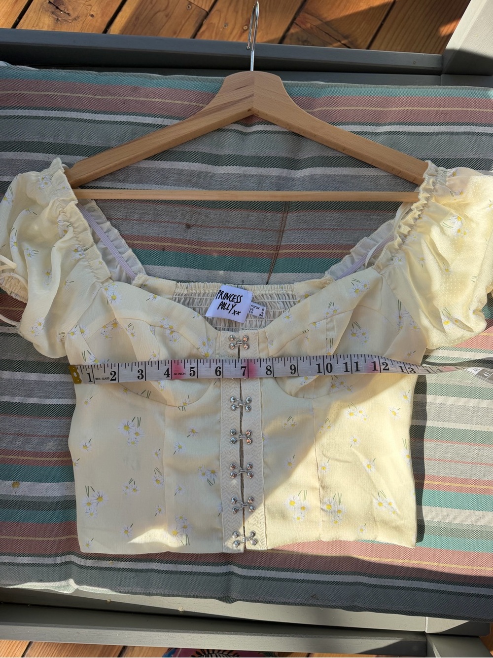 Cute Summer Daisy Floral Corset Crop Top US 4 - Picture 6 of 6